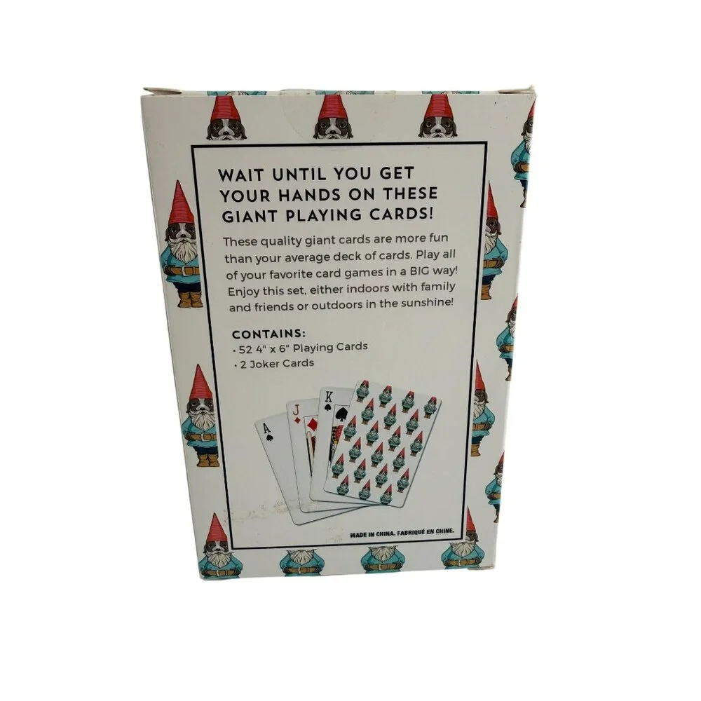 Giant Dog Gnome Themed Playing Cards 4"x6" By WS Game Co. Fun Oversized Deck - Picture 3 of 5